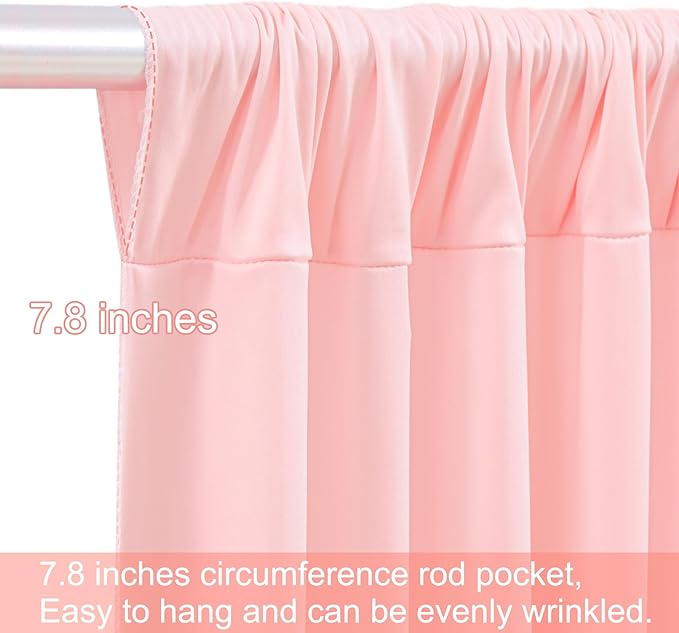 40ft x 12ft Blush Pink Backdrop Curtains Wrinkle Free Backdrop Curtain for Wedding Parties Pink Fabric Backdrops Drapes Back Drop Cloth Bridal Shower Stage Curtains Wedding Decorations for Reception