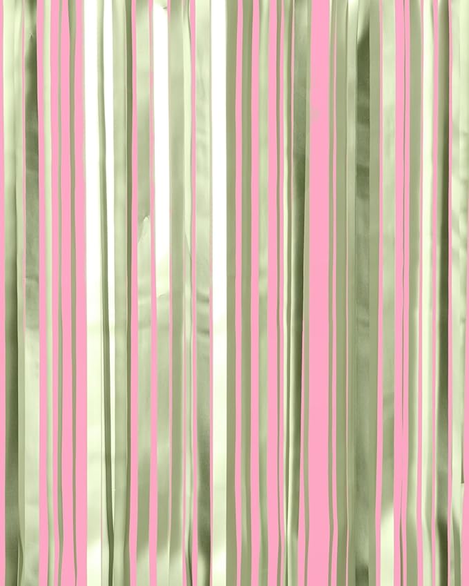 xo, Fetti Party Decorations Sage Green Foil Curtain - Set of 2 | Bachelorette Party Supplies, Cute Birthday Queen Photo Booth, Bach Martini Decor, Bridal Shower Backdrop
