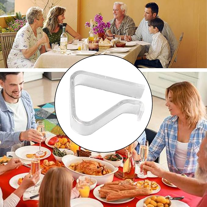 24 Pieces Transparent Clear Tablecloth Clips, Plastic Table Cloth Clips，Windproof Table Cover Holder Clamps，Table Cloth Holder for Christmas Home Wedding Party Indoor Outdoor Camping Picnic (Large)