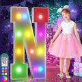 imprsv 4FT Colorful Marquee Light Up Letters N, 18 Colors Large Light up Letters Alphabet Sign with Remote, Large Marry Me Sign, Birthday Party Decorations Baby Shower Anniversary Wedding Decoration