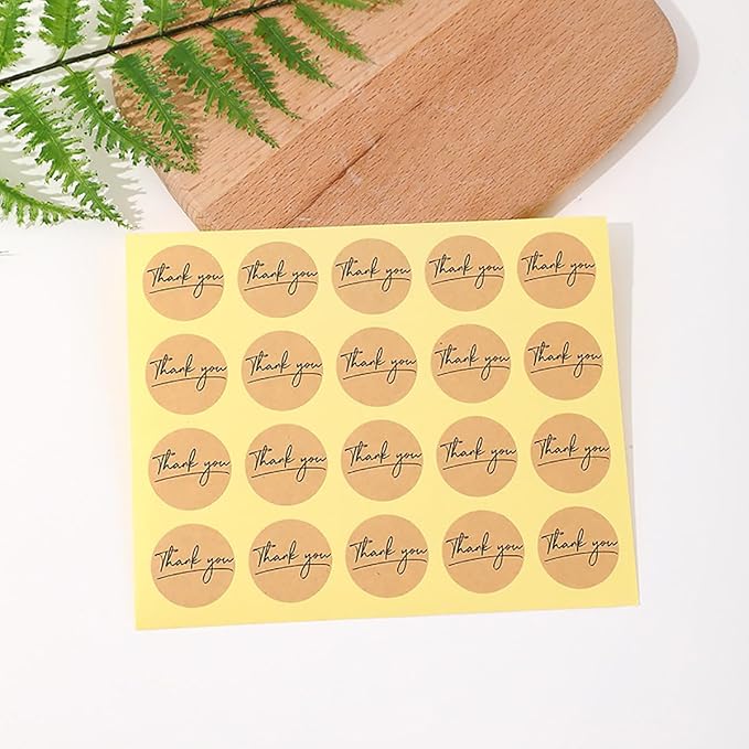 100pcs Personalized Stickers Labels Custom Business Logo Stickers Kraft Paper Labels in Circle, Rectangle, Square, Oval, in 1.5",2", 2.5“, 3”, 4" (Square)