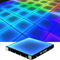 Dance Floor Stage Lights Tempered Glass Infinity Mirror Panel 3D Effect Led Dance Floor for Wedding Party Customizable (RGB-Magnetic, 36PCS(9.8FTX9.8FT))