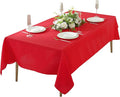 Craft And Party Rectangle Tablecloth, 70 x 90 Inch Red Tablecloth, Polyester Fabric Washable Table Cloth for Home, Party, Wedding or Restaurant Use.