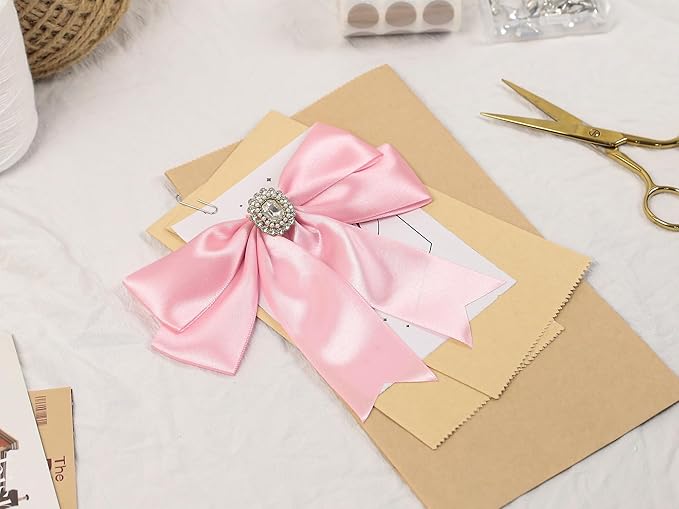 Rose Pink Satin Ribbon 1-1/2 inch X Continuous 50 Yards, Single Face Polyester Ribbon Perfect for Gift Wrapping, Flower Bouquet, Wedding Decor, Crafts, Bow Making, Sewing and More