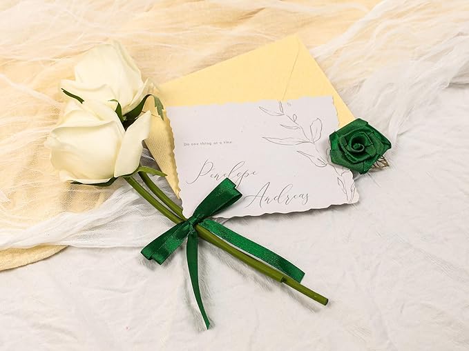 Green Satin Ribbon 3/8 inch X Continuous 50 Yards, Single Face Polyester Ribbon Perfect for Gift Wrapping, Flower Bouquet, Wedding Decor, Crafts, Bow Making, Sewing and More