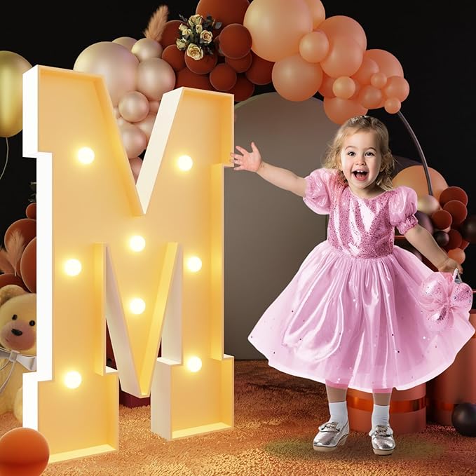 imprsv 3FT Block Marquee Letters, Light Up Letters for Birthday, Baby Shower, Wedding & Engagement Parties