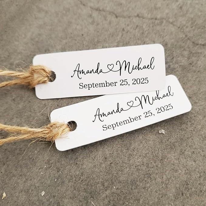 Custom 2x0.68inch 100pack Gift Tags with Strings,Personalized Thank You Tags Party Decoration Paper Gift Labels for Birthday Wedding Favor Baby Shower Floral Hang Tag Hangtag