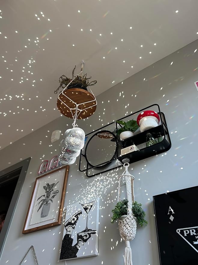 Disco Ball Cloud Shaped, Cute Hanging Party Mirror Decor with Chain, Retro Light Reflective Ball for Party Home Decor, Disco Mirror Ornaments, Silver, Design Patent