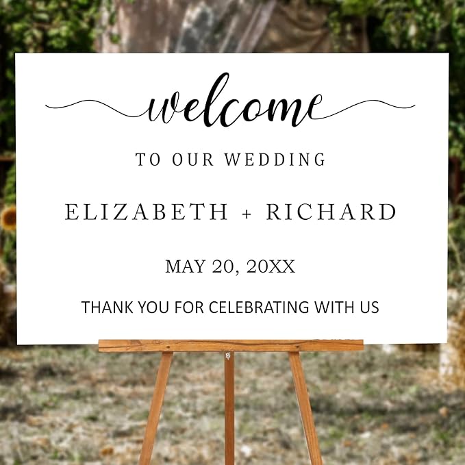 Personalized Wedding Welcome Sign Template, Editable Printable Minimalist Design, Modern Ceremony Sign