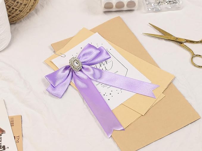 Light Purple Satin Ribbon 1 inch X Continuous 100 Yards, Single Face Polyester Ribbon Perfect for Gift Wrapping, Flower Bouquet, Wedding Decor, Crafts, Bow Making, Sewing and More