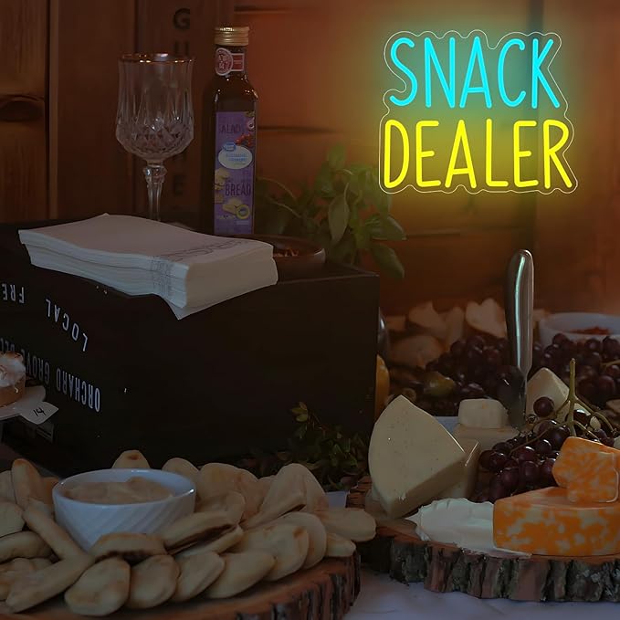 Snack Dealer Neon Sign Snack Bar Led Neon Sign for Wall Decor Dimmable Snacks Neon Light USB Powered Snacks Neon Light Sign for Party Decor
