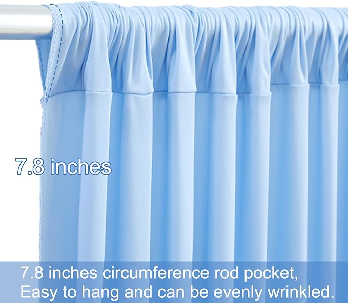 20ft x 12ft Baby Blue Backdrop Curtains Wrinkle Free Backdrop Curtain for Wedding Parties Blue Fabric Backdrops Drapes Back Drop Cloth Bridal Shower Stage Curtains Wedding Decorations for Reception