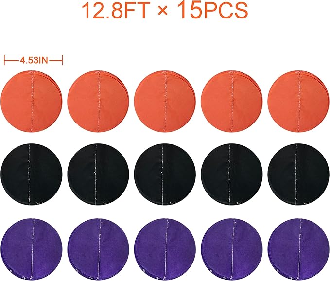 192 Ft Orange Purple Black Party Decorations Polka Dots Streamer Garland Backdrop for Halloween Graduation Birthday Baby Shower Wedding Engagement Bachelorette Bridal Shower Holiday Party Supplies