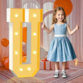 3FT Marquee Light Up Letters, 3 Feet Tall Warm White LED Letters U, Large Mosaic Marquee Letter for Birthday Wedding Anniversary, Marquee Light Up Letter Sign for Graduation Party Decoration