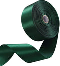1-1/2 Inch Forest Green Satin Ribbon 50 Yards Solid Fabric Ribbons for Gift Wrapping, Crafts, Flower Bouquets, Wedding, Party, Holiday and Home Decor