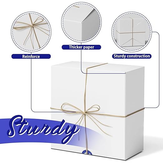 MESHA White Gift Boxes with Lids 8x8x4'' 100PC, Gift Boxes Bulk for Small Business, Bridesmaid Proposal Boxes with Lids for Engagement Wedding Favors