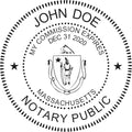 MaxMark Round Notary Pre-Inked Stamp for State of Massachusetts