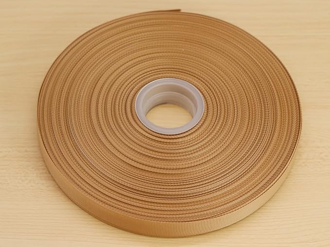 Jesep One Roll 100 Yards 5/8" Soild Grosgrain Ribbon Boutique Gift Wrapping Package Ribbon, DIY Crafts Bow Hair Headband Accessories Assorted Ribbon#835 (5/8" 15mm, Khaki)