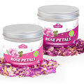 Fangkic Edible Rose Flower Petals for Cake, 2-Pack-0.5oz Each, 3AAA Food Grade Dried Double rose and Damascus Rose Flower Sprinkle for Baking, Cocktails, Tea, Soap –Gluten-Free, No Additives