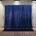 Sequin Backdrop Curtain,Glitter Non-Transparent Sequin Photography Background Backdrop Curtain for Birthday Party Wedding Festival Ceremony 6FTx8FT (Navy Blue)