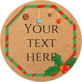 100-1000pcs Custom Stickers Merry Christmas Stickers Personalized Labels Adhesive Xmas Decorative Envelope Seals Stickers for Cards Gift Boxes (Round Kraft -10)