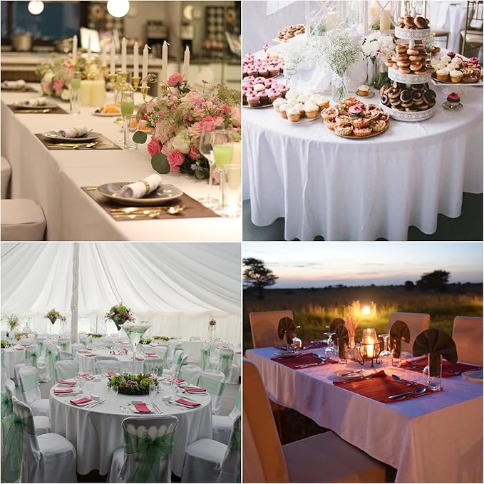 Fokitut 2 Pack Waterproof Rectangle Tablecloth, 60x102 Inch, Stain Resistant and Wrinkle Polyester Table Cloth, Fabric Table Cover for Kitchen Dining, Wedding, Party, Holiday Dinner-Black