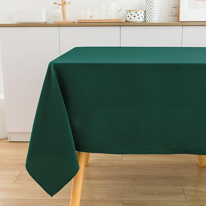 2 Pack Square Table Cloth 48X48 Inch Green Tablecloth Washable Polyester Solid Dining Table Cover for Birthday Party Dinner Holiday Outdoor Indoor