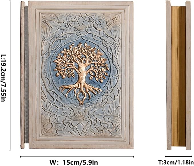 3D Embossed Tree of Life Notebook - Celtic Style Journal with Retro Mythology Design, Hardcover Blank Pages sketchbook (100 sheets/200 pages). Perfect for Writing & Drawing, Desktop Decoration, office supplies,school supplies,Collectible Item. Ideal as...