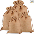 Lucky Monet 25/50/100PCS Burlap Gift Bags Wedding Hessian Jute Bags Linen Jewelry Pouches with Drawstring for Birthday, Party, Wedding Favors, Present, Art and DIY Craft (25Pcs, Coffee, 4” x 6”)