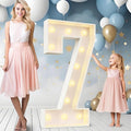Ledido 4FT Marquee Light Up Numbers Large Light Up Letters for Party Decoration, Marquee Numbers for 7th 17th Birthday Anniversary, Pre-cut Foam Board Assembly Required Number 7
