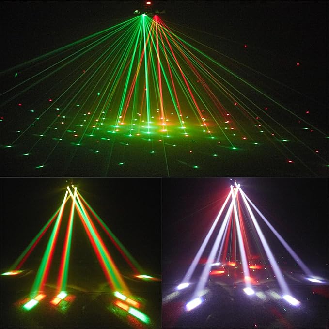 Moving Head Dj Lights for Parties, Stage Light 6-in-1 LED RGBW 6 Arms DJ Lights for Parties Support DMX-512 & Sound Activated, Stage Light for Party Disco KTV Wedding Club