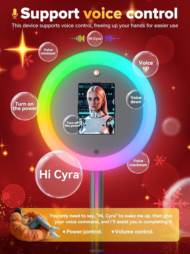 Portable Photo Booth, Photo Booth Machine Compatible with Any I-pad,PhotoBooth Stand Shell with Cyratok,APP & Remote Control RGB Ring Lights,Music Sync Selfie Photo Booth for Parties,Wedding &Events
