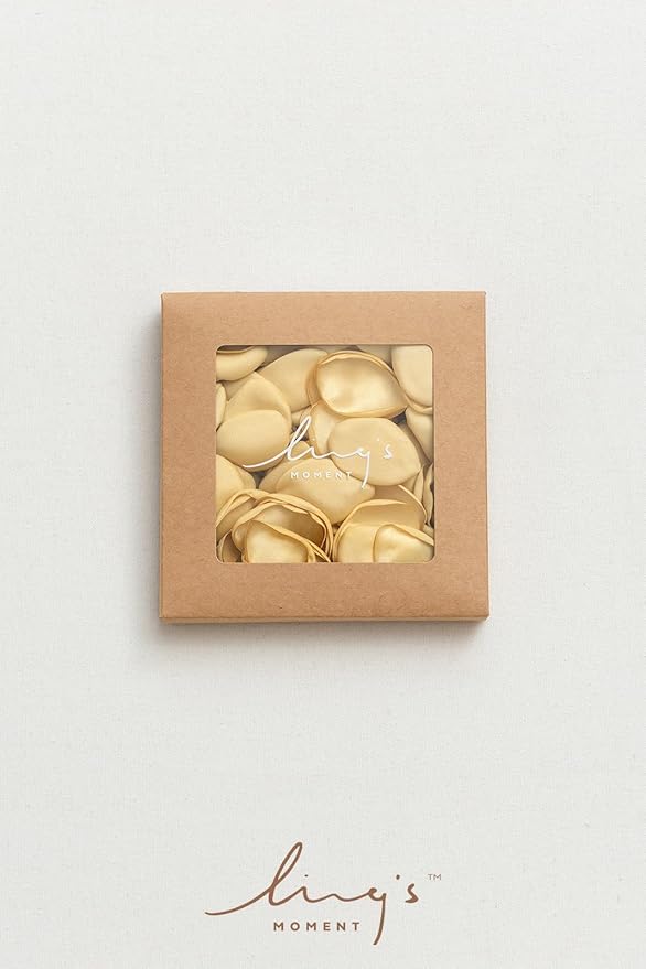 Ling's Moment Rose Petals, Silk Flower Petals for Wedding/Aisle/Flower Girl Baskets/Table Centerpiece Décor,etc.Gold 200pcs