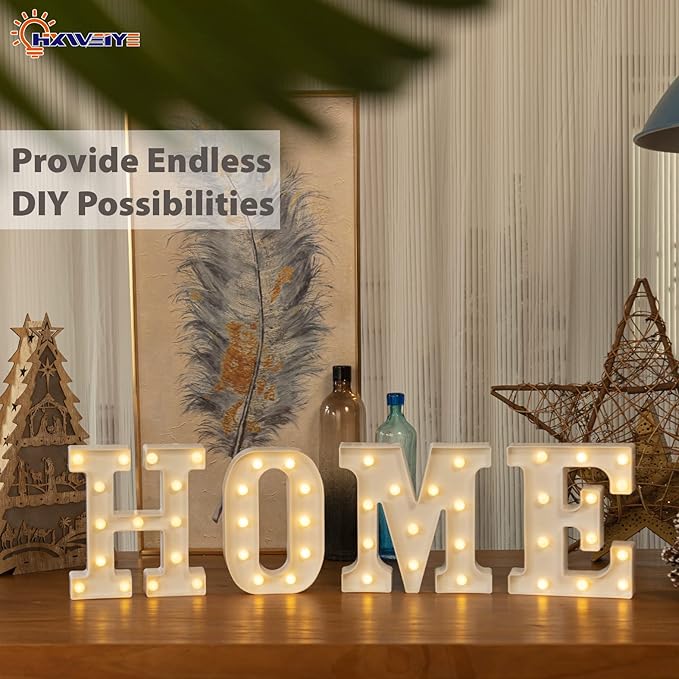 HXWEIYE Light Up Letters H, 8.57 Inch LED Marquee Letter Lights Sign 26 Alphabet and 10 Number Big Lights Letter for Party Birthday Bar Battery Powered Christmas Decor (9 * 8.3 * 1.8IN)-Warm White