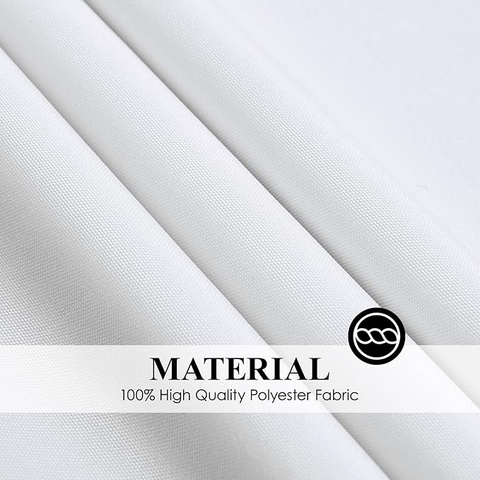 Round Tablecloth 132 Inch 2 Pack White Tablecloths Washable Decorative Linen Polyester Table Clothes Cover for Dining Table Banquets Buffet Parties and Wedding