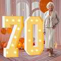 3FT Marquee Numbers 70, Large Light Up Numbers 60th Birthday Decorations for Her Him, Cardboard Numbers for Women Men Seniors Anniversary Party Decor Backdrop, DIY Foam Board Mosaic Number Sign