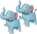 2PCS Matte self-standing elephant animal balloon 3D Jungle Large Elephant Foil Balloons For Kids safari themed birthday party gender indication baby shower Decor supplies Blue