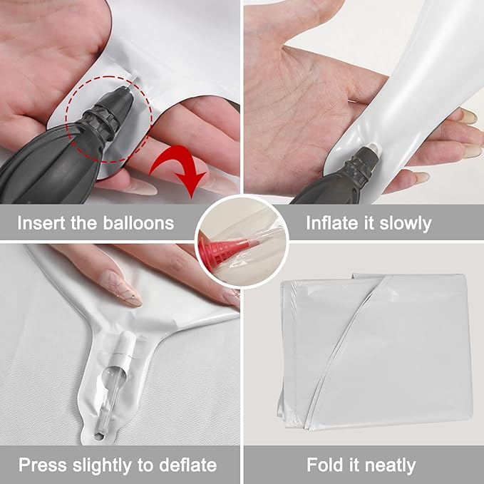 12Pcs Matte White Round Foil Balloons, 22" 15" 10" 4D Helium Ball Balloon, White Foil Balloon for Birthday Graduation Wedding Anniversary Baby Shower Engagement Bridal Shower Party Decorations