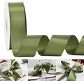 HUIHUANG 1-1/2 inch Double Face Satin Ribbon, Polyester Moss Green Ribbon 50 Yards Per Roll for Gift Wrapping Bows Making Floral Bouquet Wedding Invitations Decor Party Favor and Craft Supplies