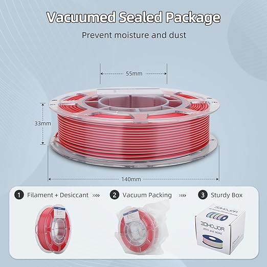 3D Printer Filament Bundle, Silk PLA Filament 1.75mm, Dual Color Filament 200gX 4 Spools Silk Filament Bundle Multicolor
