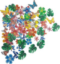 90pcs Edible Butterfly, Flowers and Turtle Back Leaves Cake Topper Cupcake Toppers Wedding Themed Party Birthday Cake Decoration Mixed Size & Colour(Tasteless)