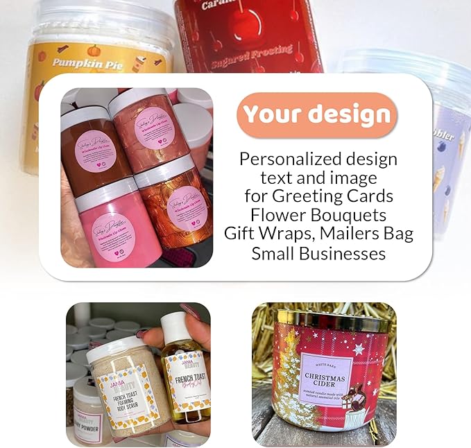 100-500 Custom Stickers Personalized Labels, Customized Stickers with Any Image Logo and Text. Custom Stickers for Business LogoThank You Labels,etc. (Rectangle,2X1 Inch)