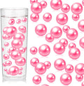 100PCS Fuchsia Faux Pearls Beads for Centerpiece Vases, Vase Filler Faux Pearls, No Holes Filler Beads for Party Anniversary Birthday Wedding Table Decor, 14/20/30mm