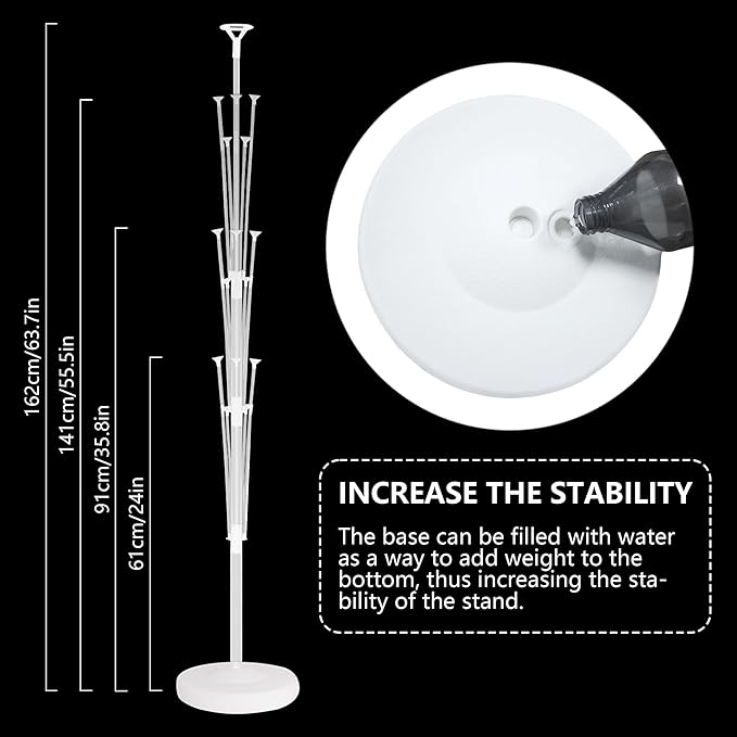 2 Sets Balloon Stand Kits, Balloon Stands for Floor, Balloon Sticks for Table, Acrylic Balloon Stand for Birthday Party Wedding Baby Shower Decorations