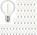 50 Pack G40 LED Replacement Bulbs for Outdoor String Lights, Dimmable, Warm White, E12 Screw Base, Waterproof LED Globe Bulbs Light for Indoor Outdoor Patio Cafe Decor
