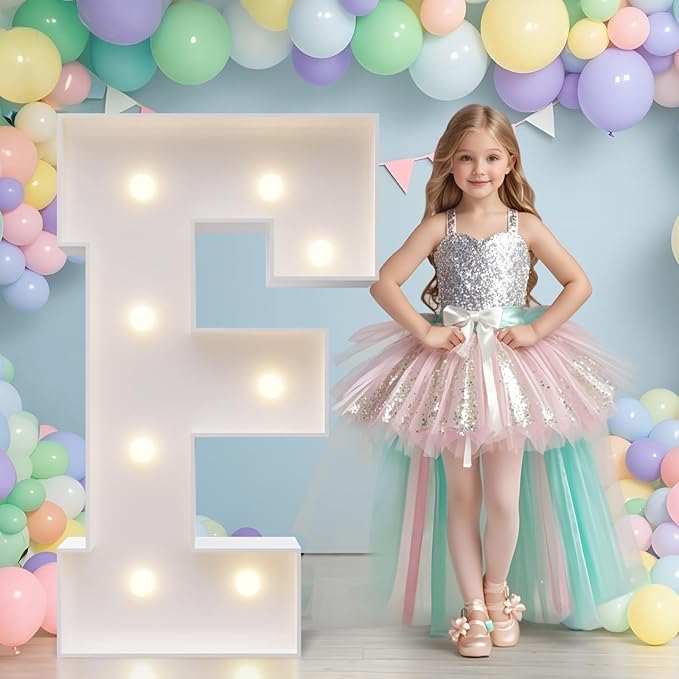 JoyMuse Marquee Letters 3 Feet Tall, Light Up Letters 3FT with Lights, Large Letters for Party, Letter F Light Up Letters for Baby Shower Wedding Proposal Graduation Birthday Decorations