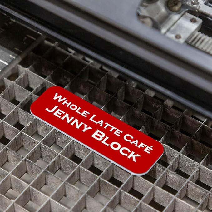 Name Tag/Badge Blanks - 100 Pack - 1" X 3" (Red) Round Corners, Magnetic Backing