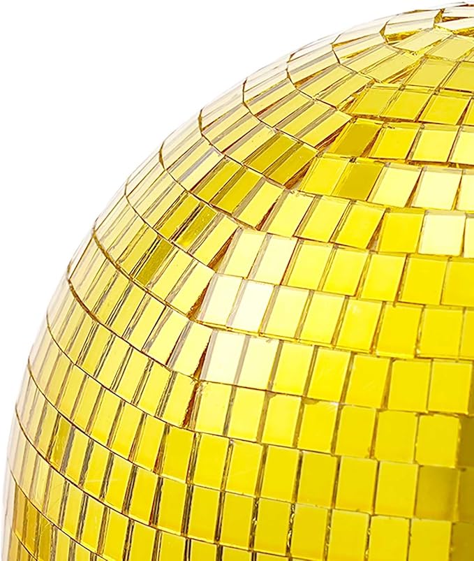 Gold Mirror Disco Ball Hanging: 6 Inches Reflective Ball - 80s Party Club Stage Props DJ Light Effect Decoration (6''-4PCS)