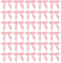 AIMUDI Baby Pink Satin Ribbon Twist Tie Bows 2.5" Light Pink Pretied Bows Premade Craft Bows for Treat Bags Cake Pop Gift Wrapping Basket Wedding Favors Cookie Candy Bagging Baby Shower - 50 Counts