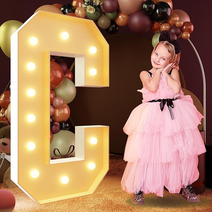iMPRSV 4FT Light Up Letters - Large Marquee Letters Kit for Birthday Party, Wedding Decorations & Arch